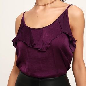 Free people intimately purple ruffled bodysuit